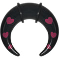 1/2 Black Acrylic Pink Hearts Buffalo Taper