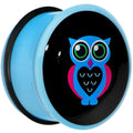 18mm Blue Acrylic Heart Owl Single Flare Plug