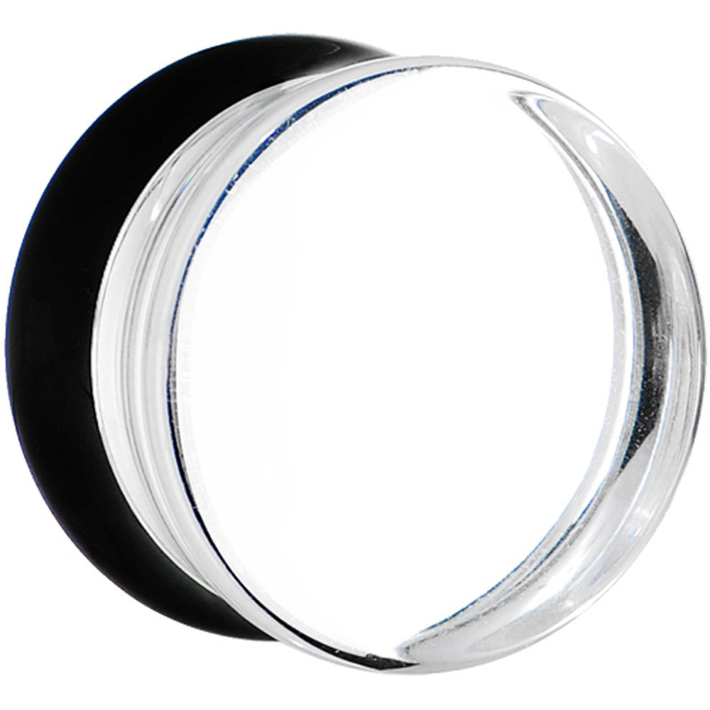 24mm Clear Black Acrylic Mirror Split Saddle Plug