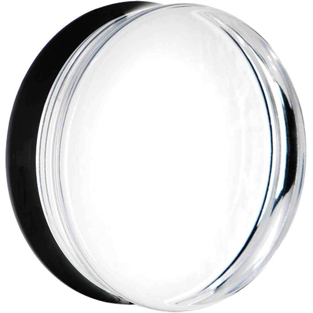 44mm Clear Black Acrylic Mirror Split Saddle Plug