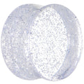 17.5mm Clear GLITTER Acrylic Saddle Plug
