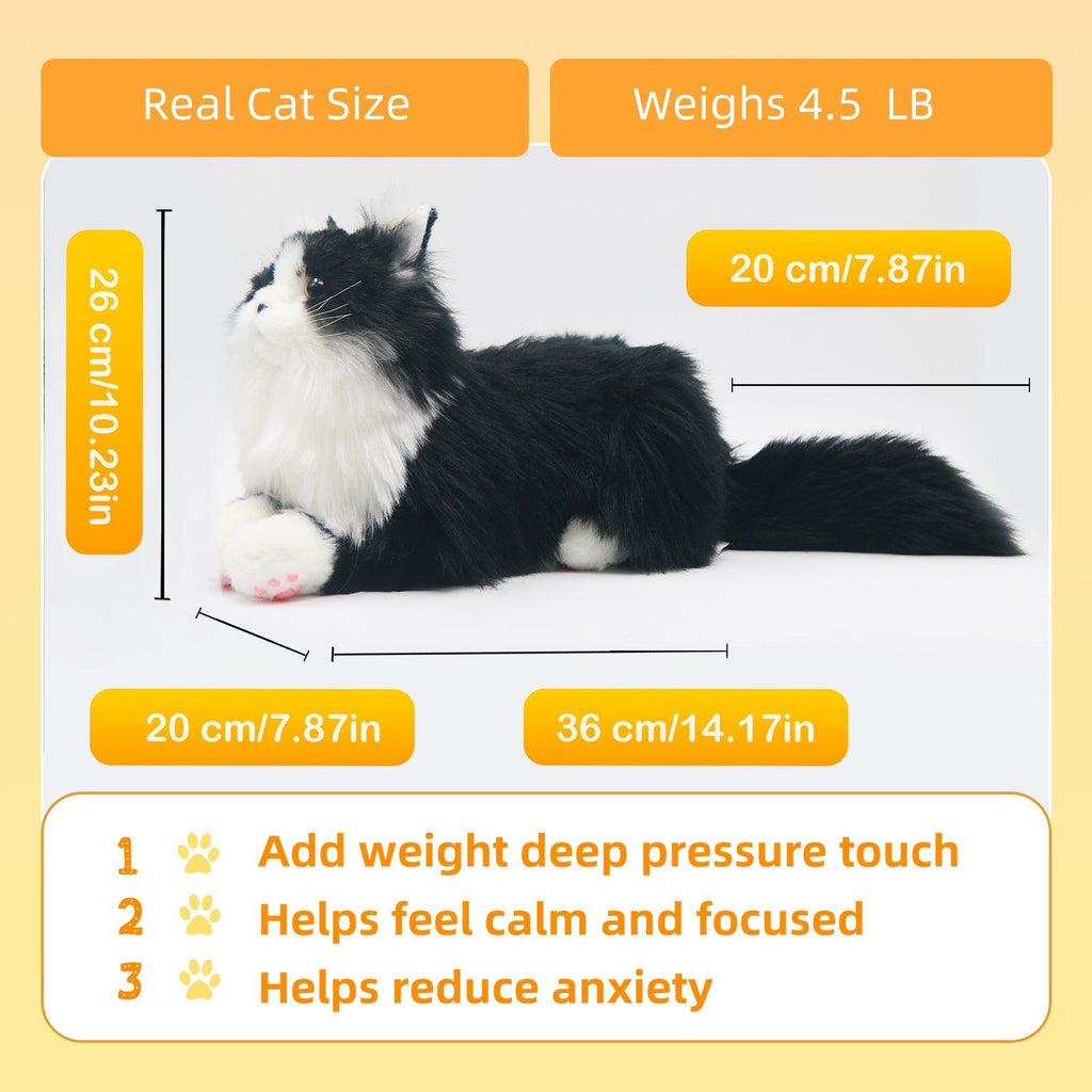 Tuxedo Weighted Plush – Realistic Companion Cat for Adults