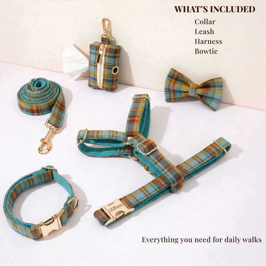 Autumn Blue Plaid Set