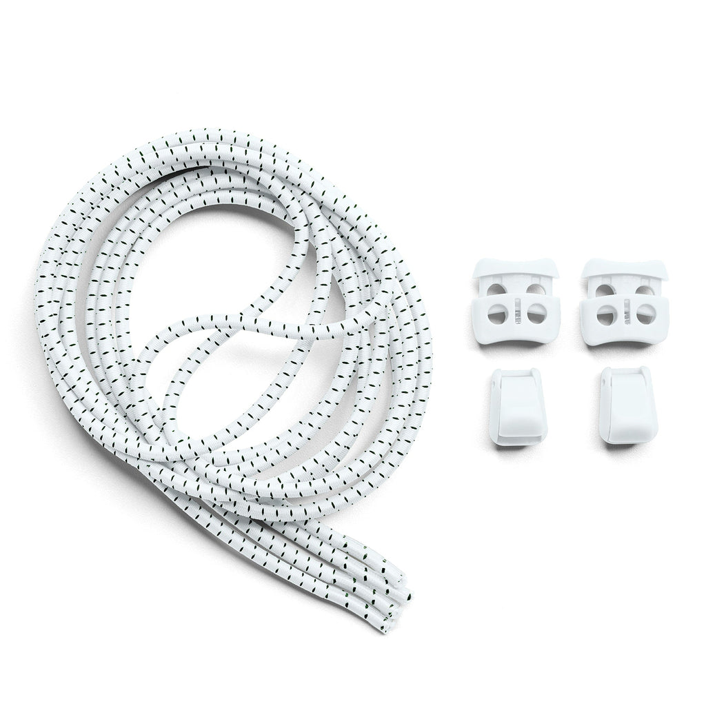 White Quick Lock No Tie Elastic Shoelaces
