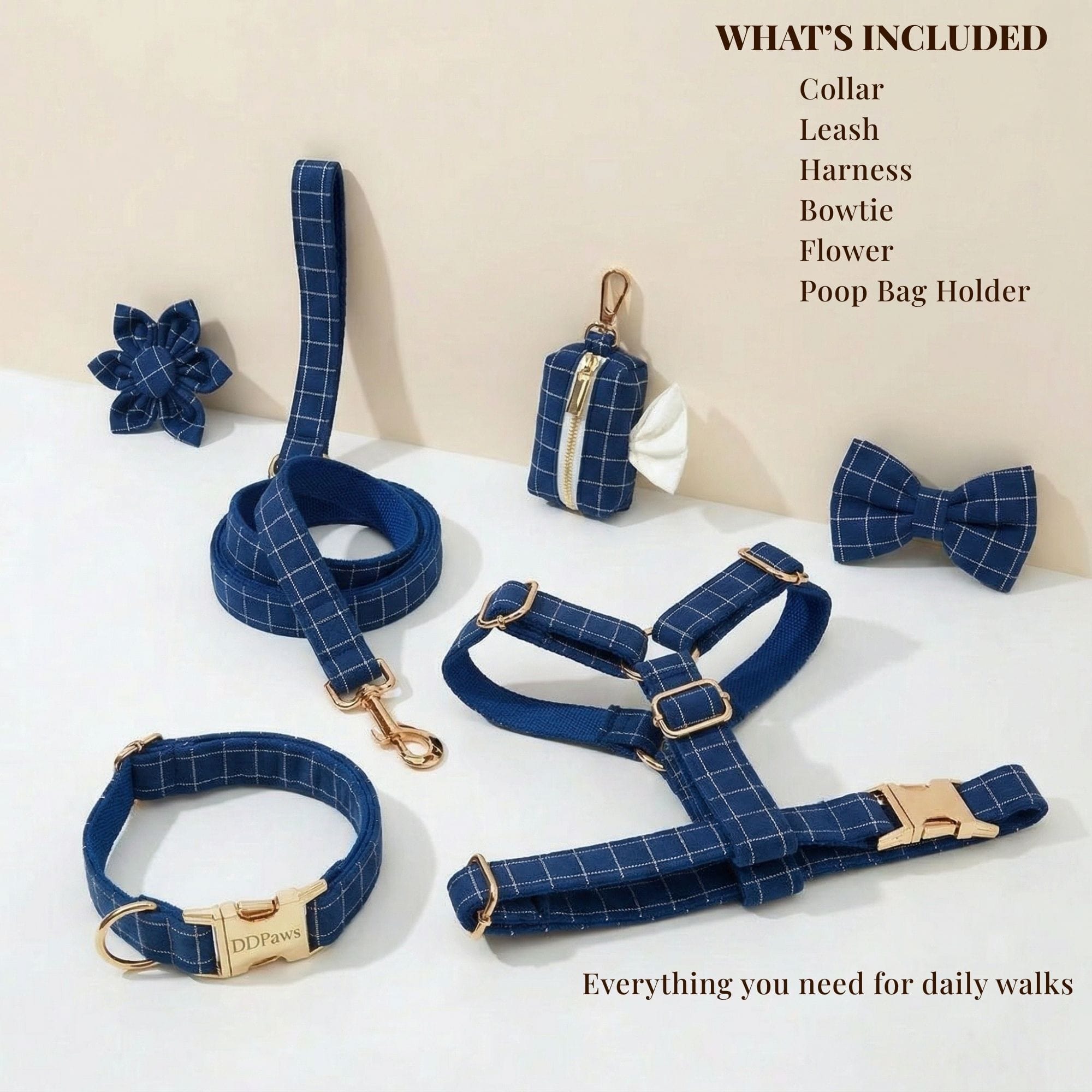 Plaid Dark Blue Set