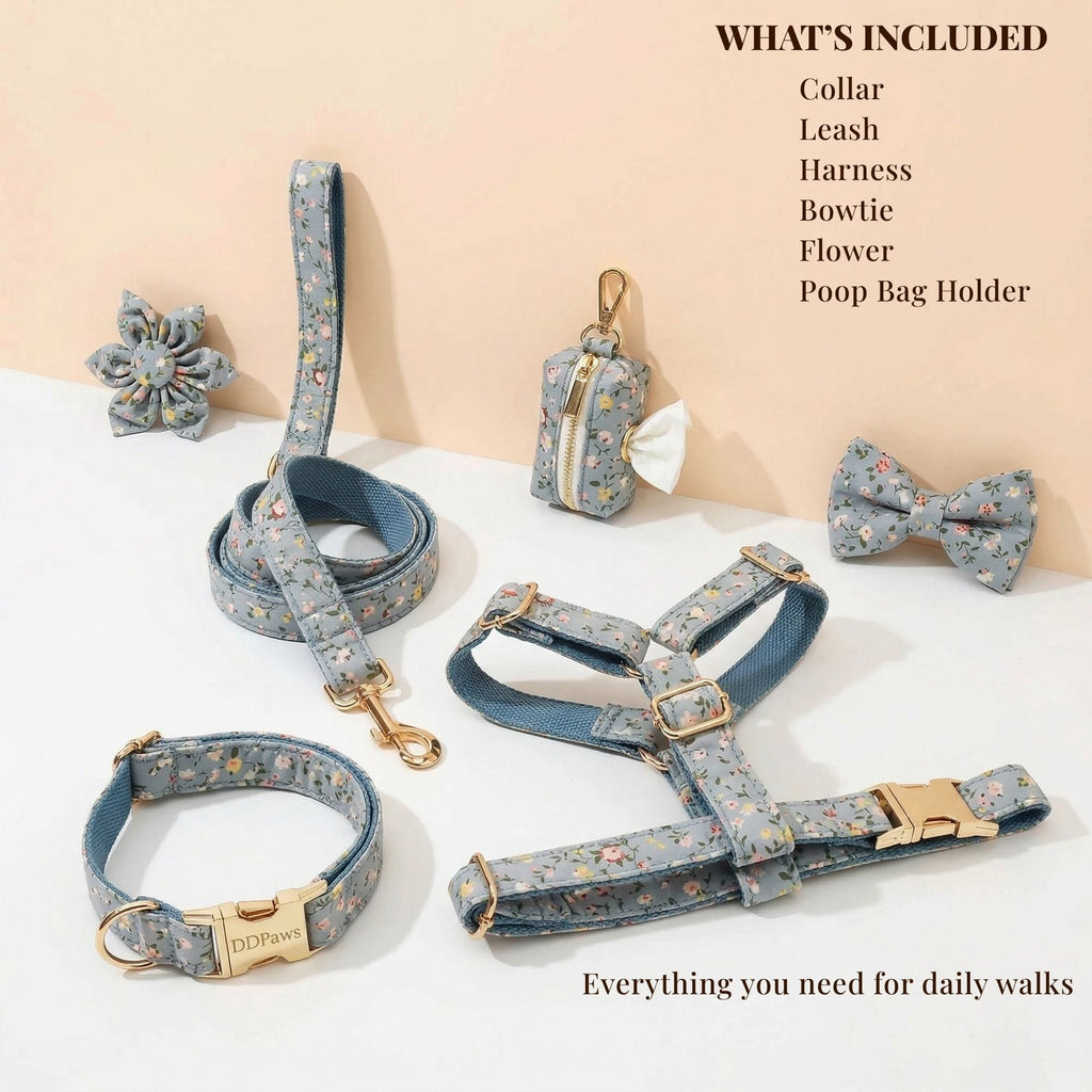Dusty Blue Floral Set