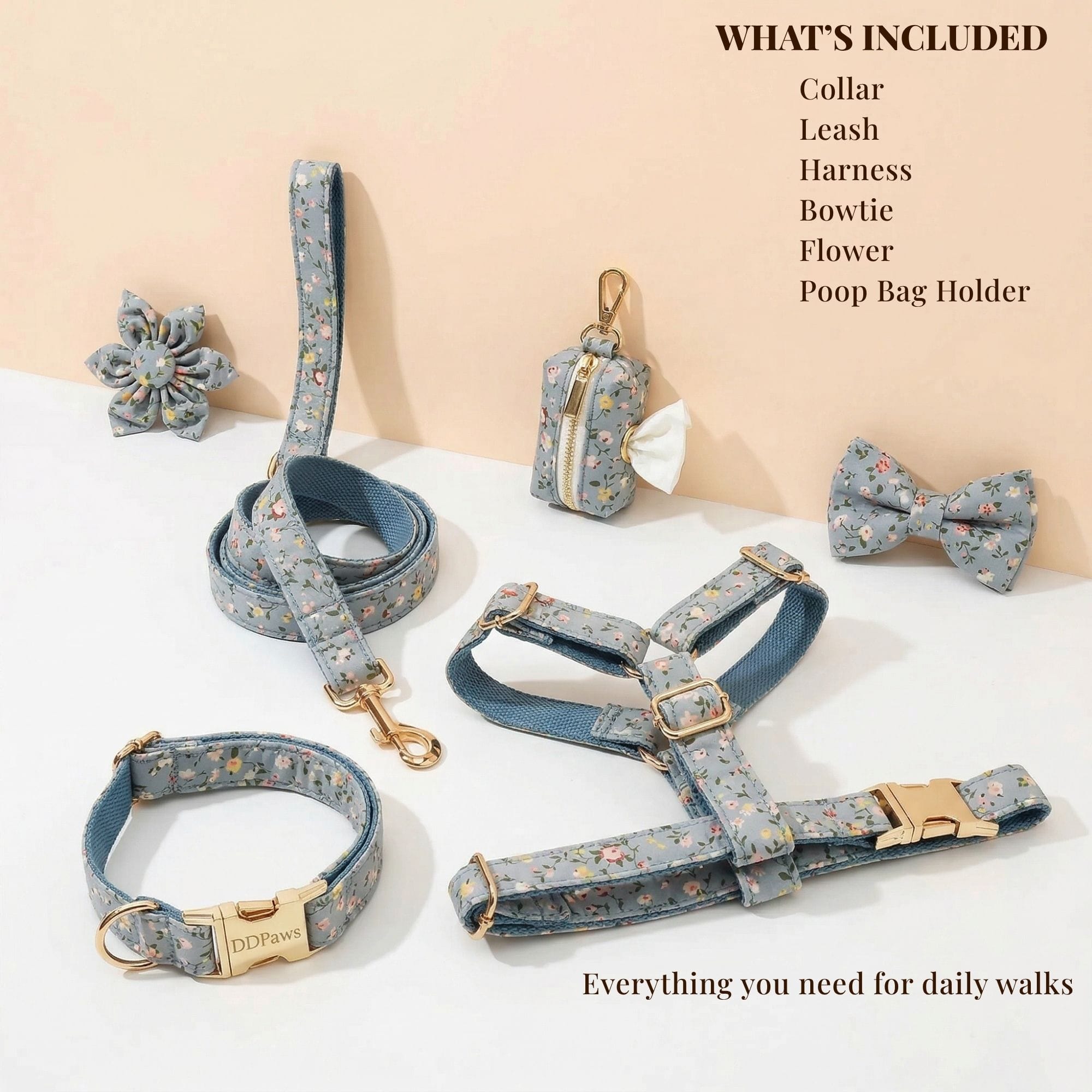 Dusty Blue Floral Set