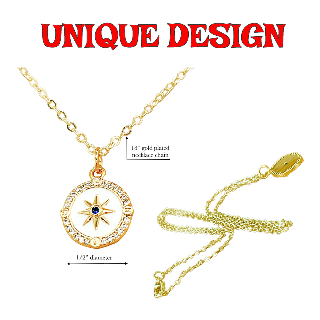 North Star Necklace Gold Coin Celestial Star Pendant Dainty Jewelry