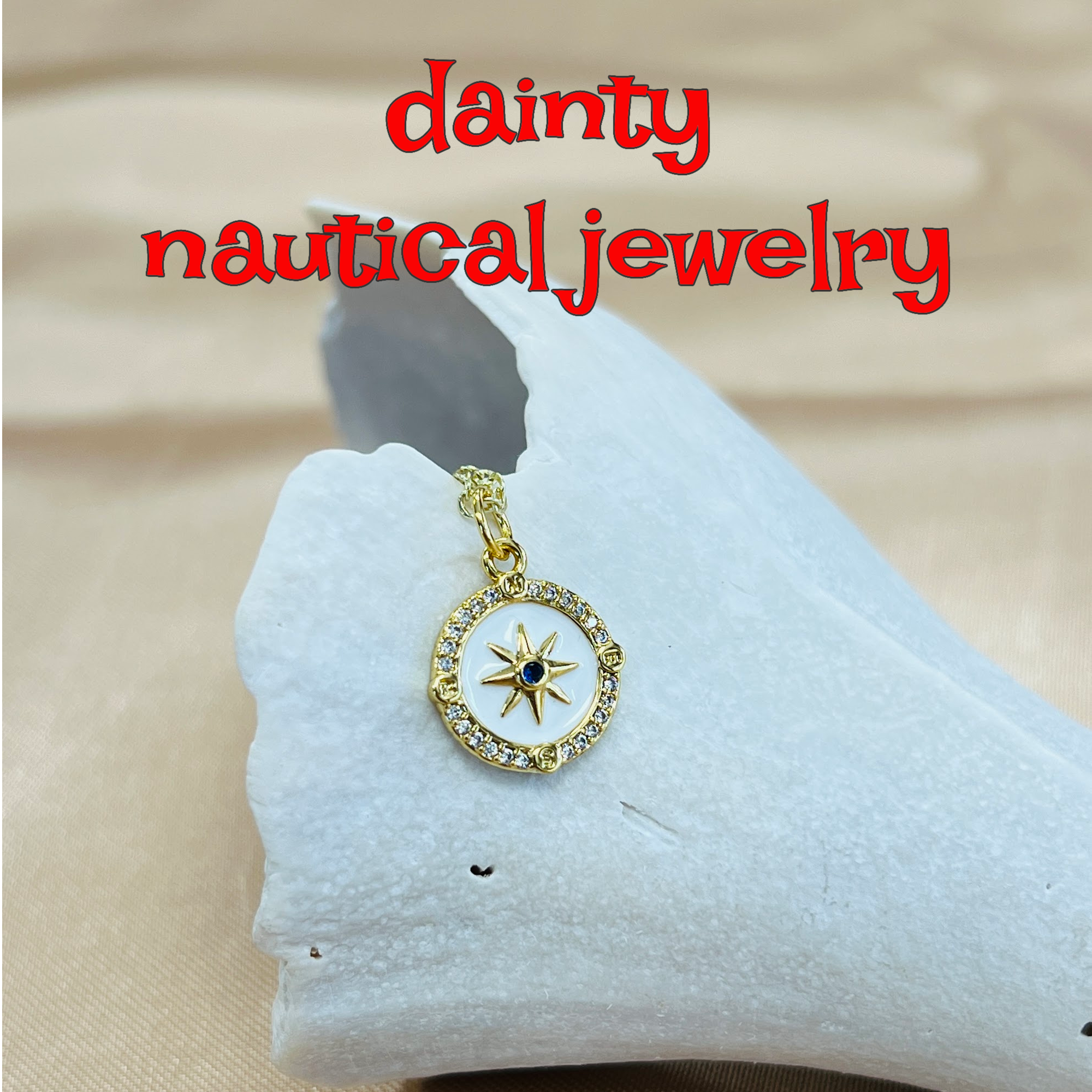 North Star Necklace Gold Coin Celestial Star Pendant Dainty Jewelry
