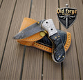 Best High End Damascus Pocket Knife – Engraved Luxury Handle