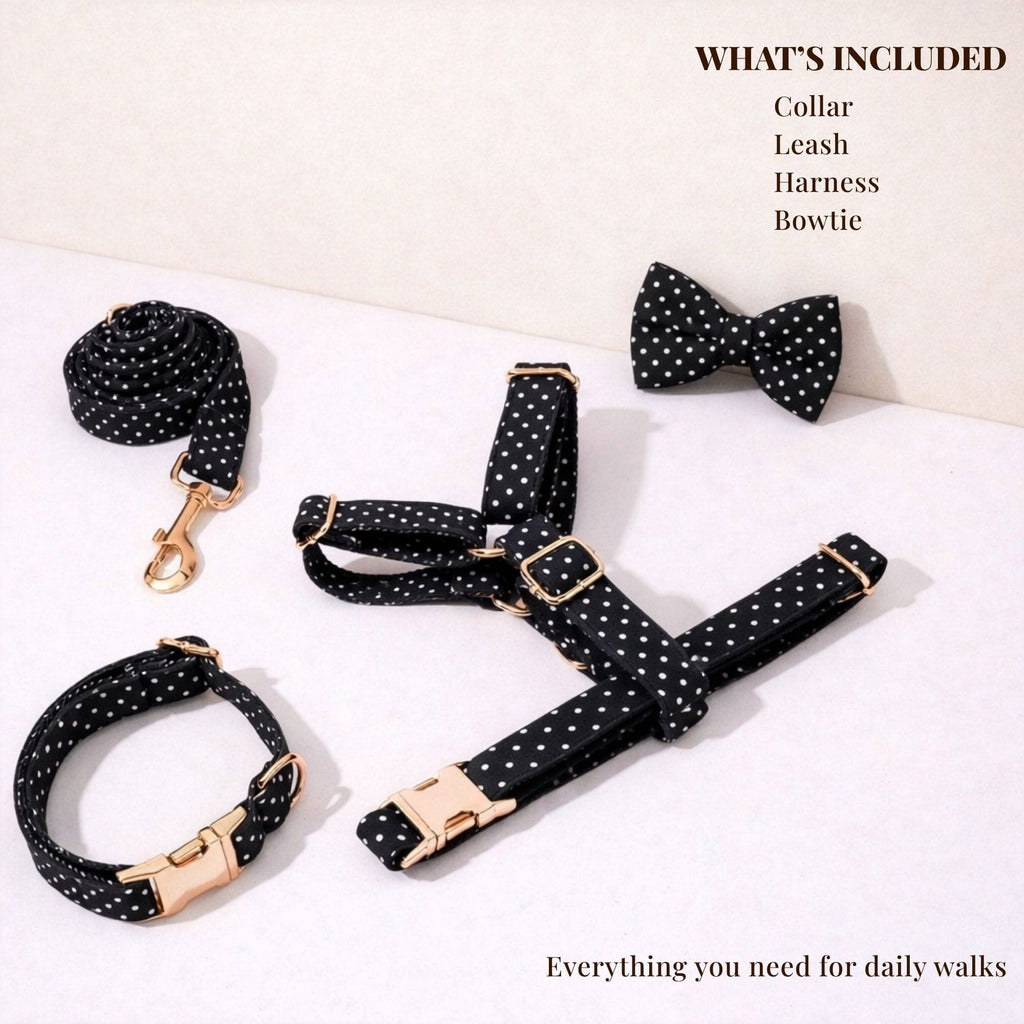 Black Polka Dot Print Set