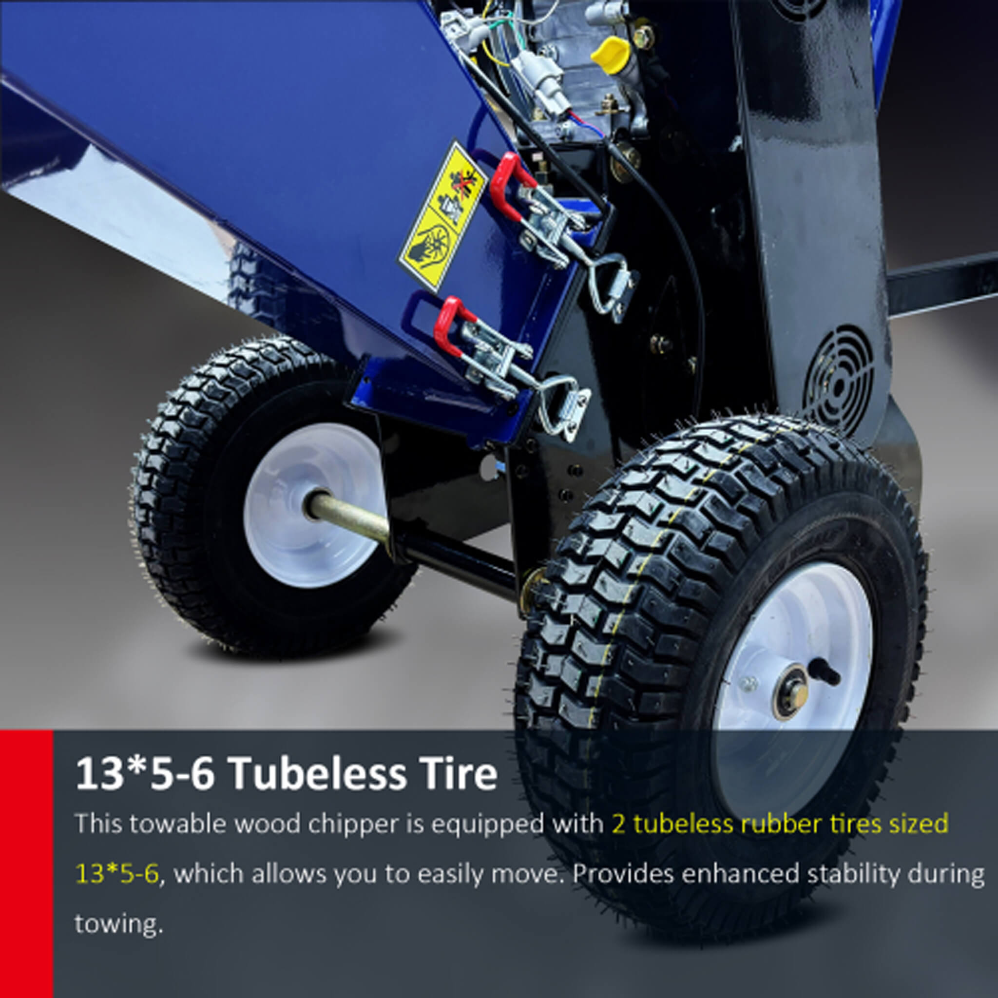 Heavy-Duty 4-Inch 208CC Gas Drum Wood Chipper Shredder With Tow Hitch (SAK47504)