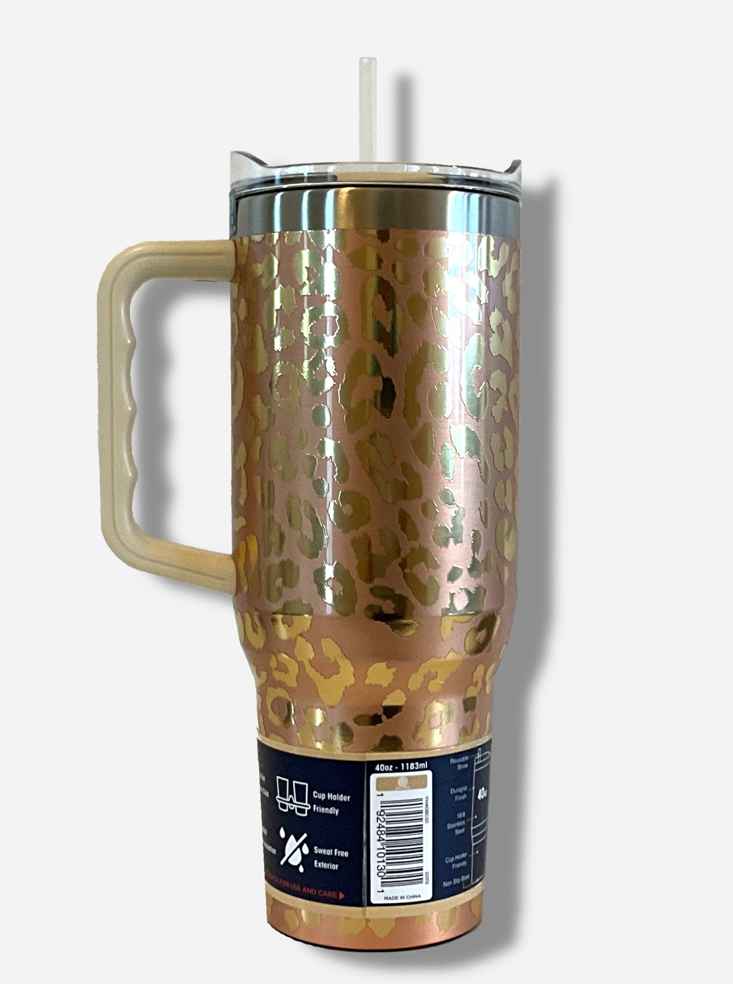 Buc-ee's Yukon Outfitters Gold Leopard Print 40oz Tumbler