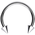 16G 3/8 Stainless Steel Spike Horseshoe Circular Barbell