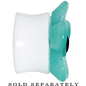 20mm Acrylic Aqua Flower Saddle Plug