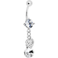 Crystalline Gem Sparkle Heart Solitaire Belly Ring