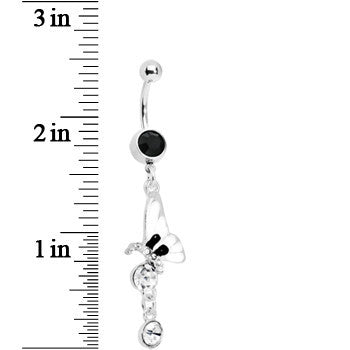 Dark Nature Butterfly Drop Belly Ring