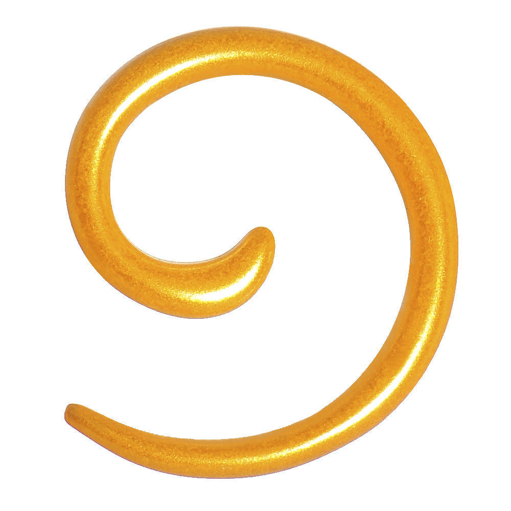 8G Honey Yellow Metallic Pearl Acrylic Spiral Taper