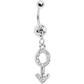 Crystalline Male Symbol Belly Ring