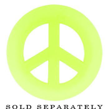Neon Yellow Silicone Peace Sign Tunnel 0G to 14mm