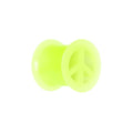 Neon Yellow Silicone Peace Sign Tunnel 0G to 14mm