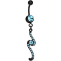 Aqua Double Swirl Belly Ring