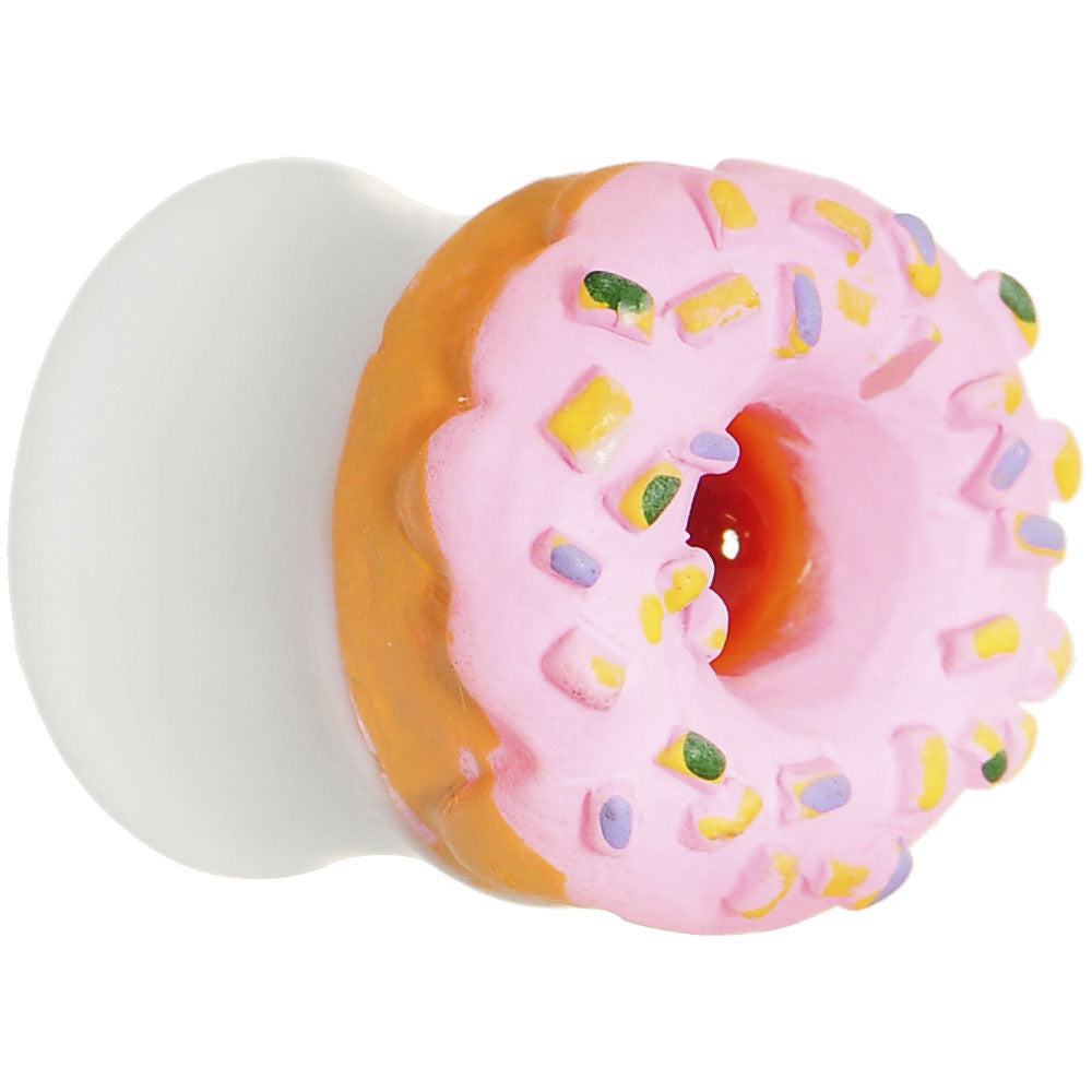 9/16 Pink Frosted Doughnut Saddle Plug