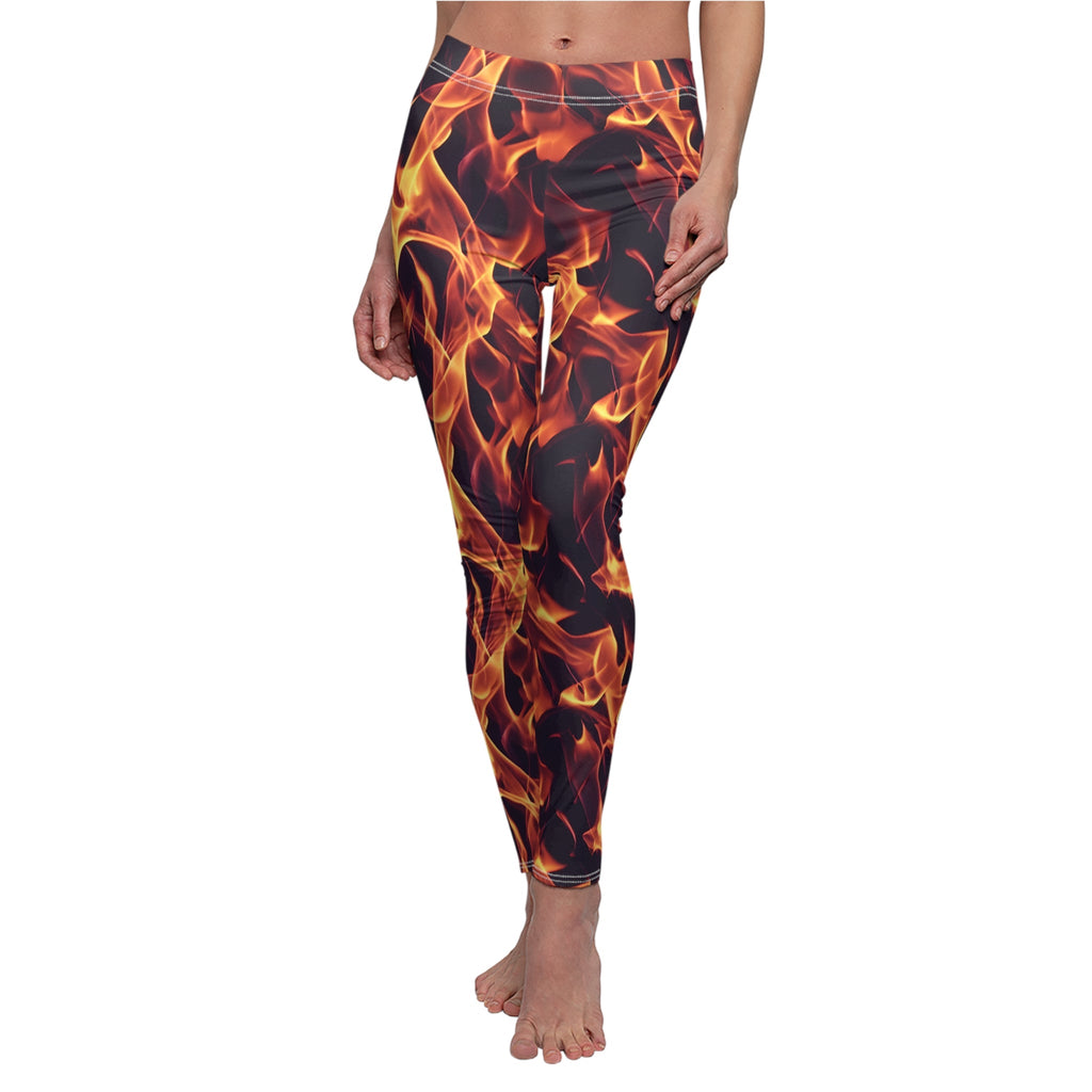 FlameFlicker Casual Leggings Women's Cut & Sew Casual Leggings (AOP)