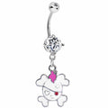 Lovable Zombie Crossbones Skull Belly Ring