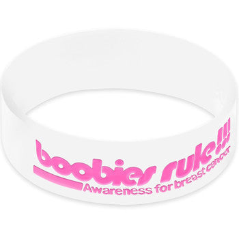 White Pink Boobs are Cool Awareness for Breast Cancer Bracelet