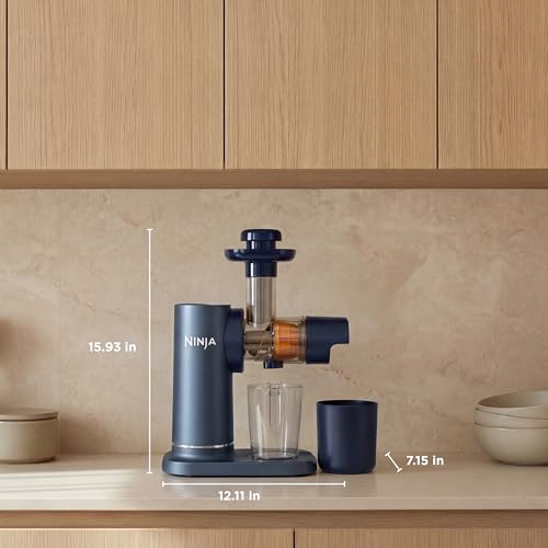 Ninja NeverClog Cold Press Juicer | Powerful Electric Slow Masticating Juicer with Pulp Control | XL Capacity | 24 oz. Juice Jug & 36 oz. Pulp Container | Dishwasher Safe | Charcoal | 150W | JC151