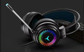 Wired Gaming Headset for PS4 PC Xbox One PS5 Controller, Noise Cancelling Over Ear Headphones with Mic, 7 Color LED Light, 7.1 Surround Sound, Soft Memory Earmuffs for Nintendo Xbox Series