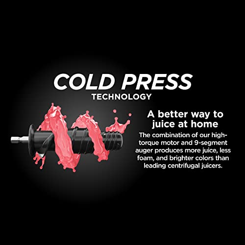 Ninja NeverClog Cold Press Juicer | Powerful Electric Slow Masticating Juicer with Pulp Control | XL Capacity | 24 oz. Juice Jug & 36 oz. Pulp Container | Dishwasher Safe | Charcoal | 150W | JC151