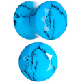 0G Turquoise Semi Precious Stone Saddle Plug Set