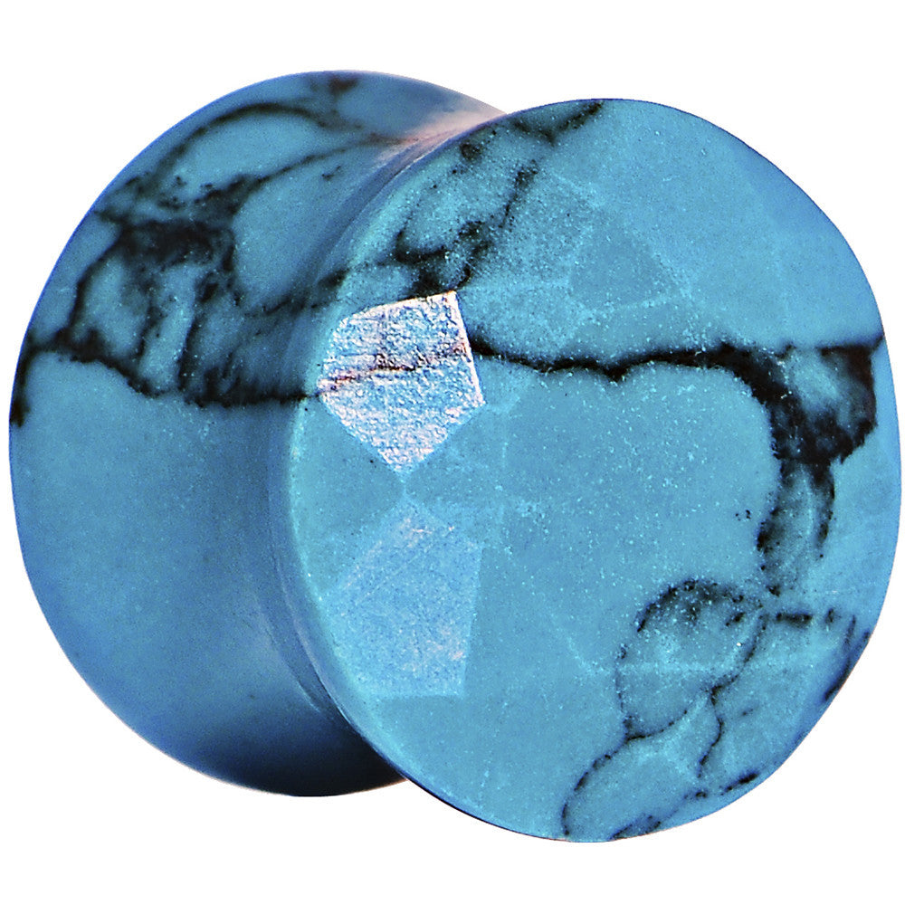 4G Turquoise Semi Precious Stone Faceted Double Flare Plug
