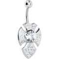 Crystalline Gem Latin Cross Belly Ring