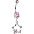 Pink Gem Starflower Belly Ring