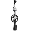 Crystalline Gem Black Dreamcatcher Belly Ring