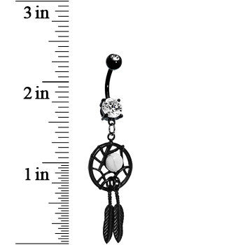 Crystalline Gem Black Dreamcatcher Belly Ring