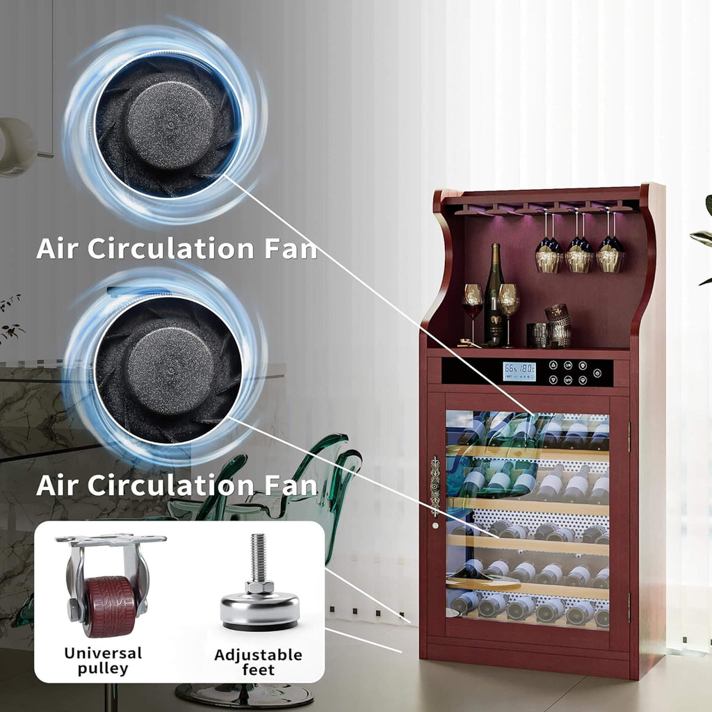 Nuvia 43-Bottle Freestanding Low Noise Wine Cooler Cabinet (SAK56084)