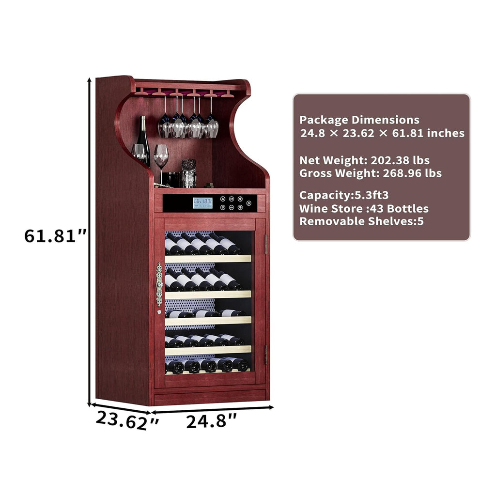 Nuvia 43-Bottle Freestanding Low Noise Wine Cooler Cabinet (SAK56084)