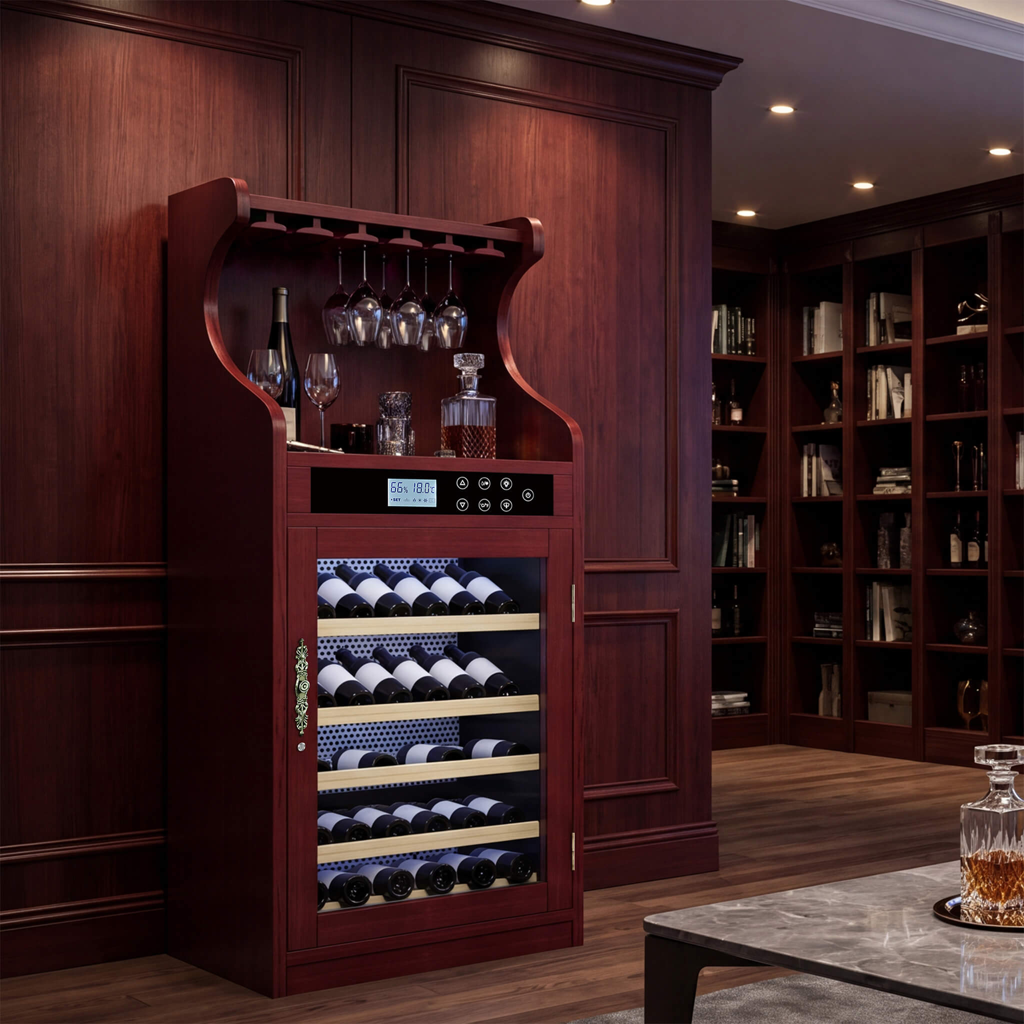 Nuvia 43-Bottle Freestanding Low Noise Wine Cooler Cabinet (SAK56084)
