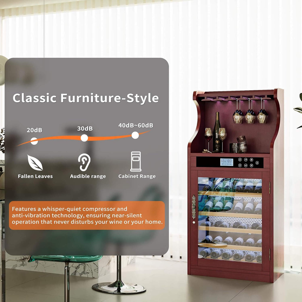 Nuvia 43-Bottle Freestanding Low Noise Wine Cooler Cabinet (SAK56084)