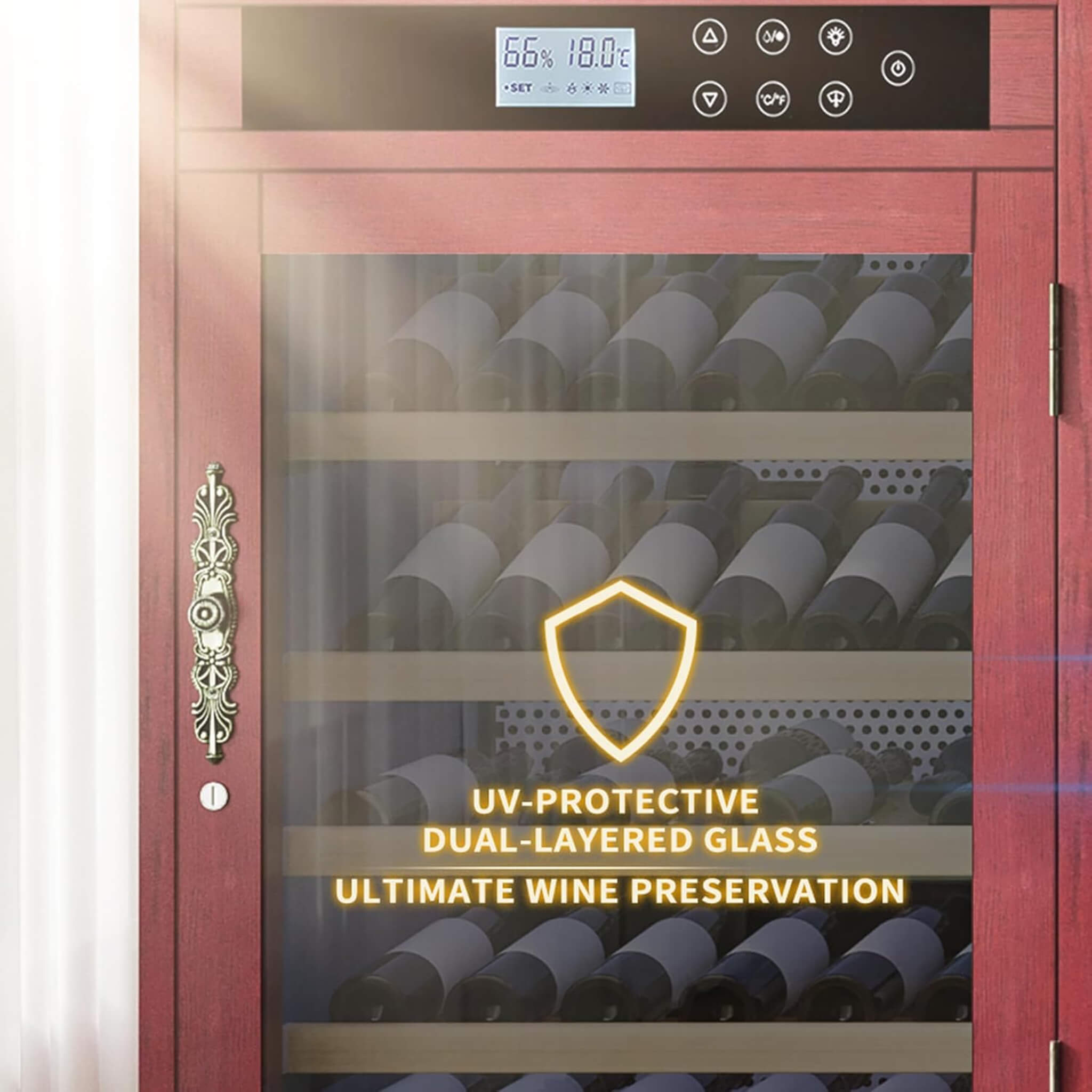 Nuvia 43-Bottle Freestanding Low Noise Wine Cooler Cabinet (SAK56084)