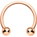 18G Rose Gold  Circular Horseshoe Barbell 3/8 3mm Ball