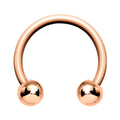18G Rose Gold Circular Horseshoe Barbell 5/16 3mm Ball