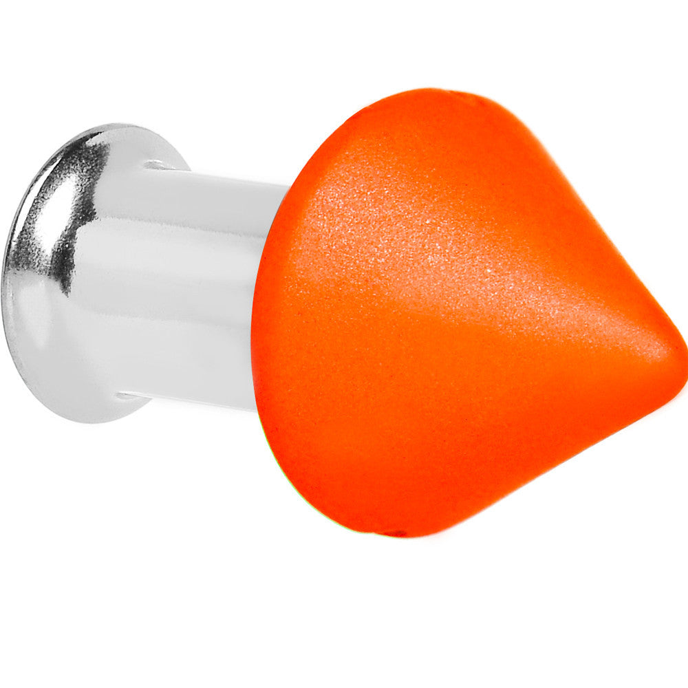 2G Orange Neon Cone Stainless Steel Plug