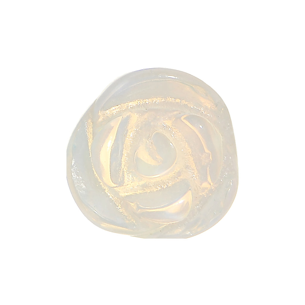 2G Natural Opalite Blooming Flower Stone Saddle Plug