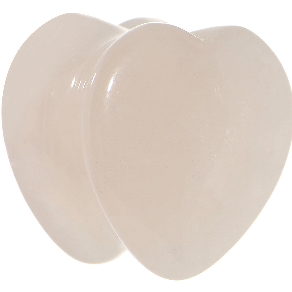 9/16  Natural Rose Quartz Sweet Heart Stone Saddle Plug Set