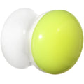 1/2 White Neon Yellow Acrylic Saddle Plug